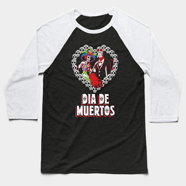 Dia de Muertos Baseball T-Shirt by VicNeko